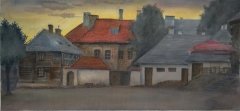 Iwona Piszczelska - KAZIMIERZ DOLNY - akryl/papier - 33x70